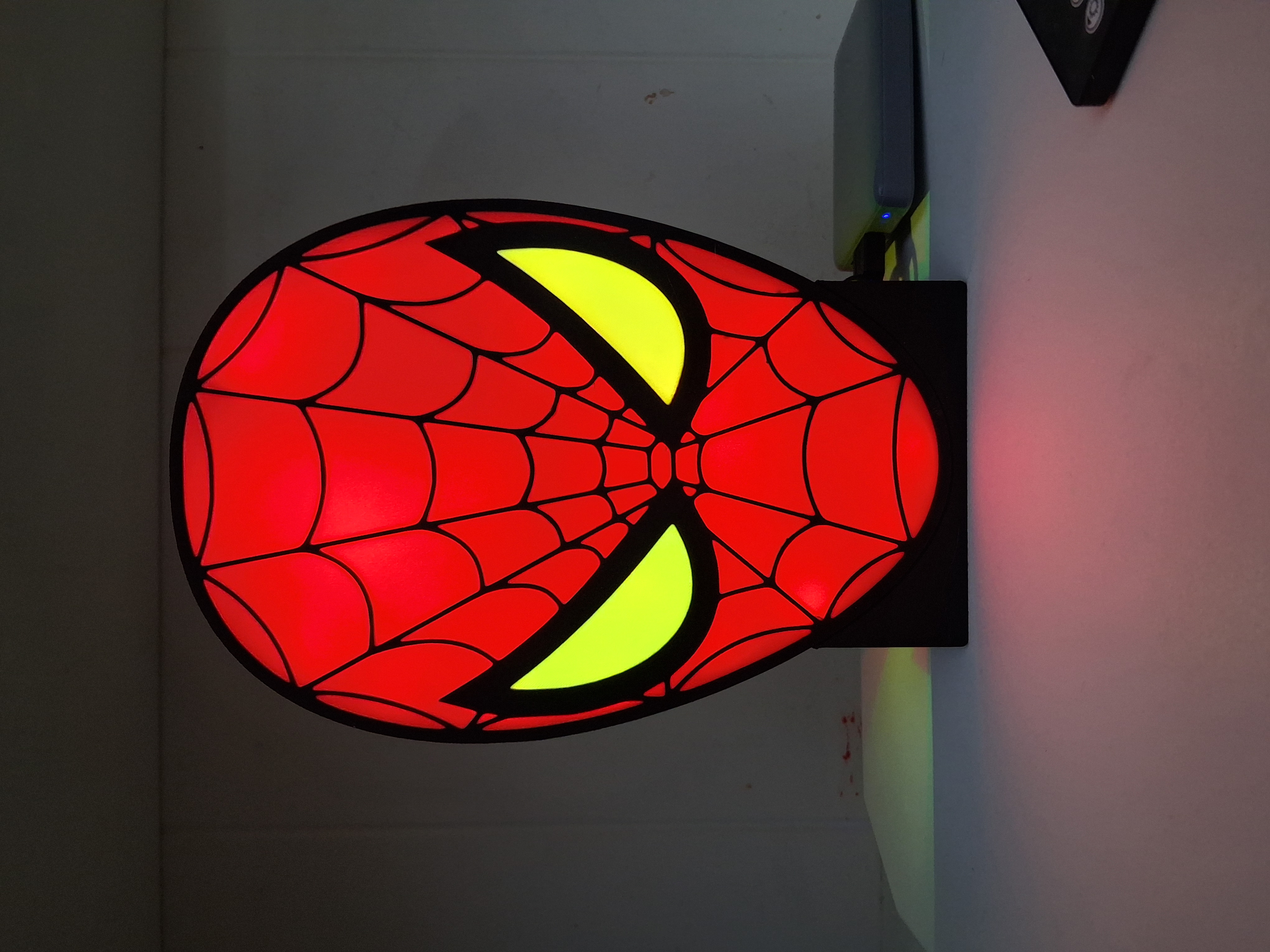 Spiderman Face LED light box – custom 3D printed – Lit Layer Creations